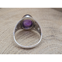 Echt zilveren ring met amethist 